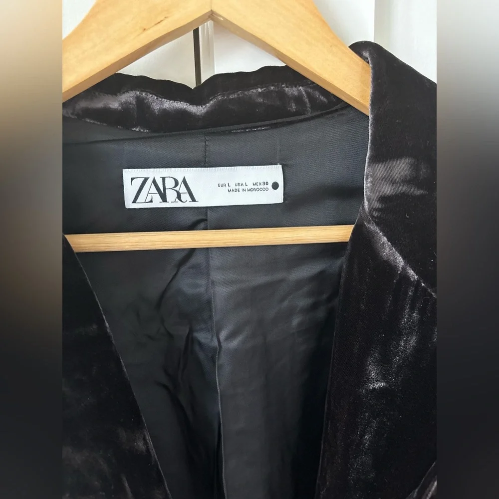 NWT Zara Oversized Velvet Blazer - Picture 3 of 9